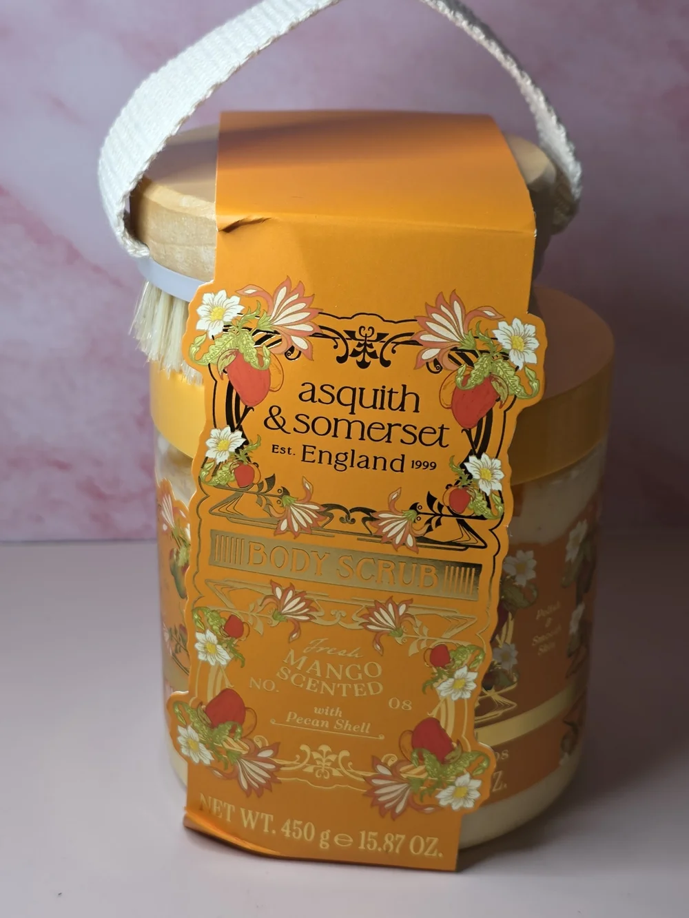 Asquith & Somerset Fresh Mango Scented Body Scrub & Exfoliating Brush Gift Set